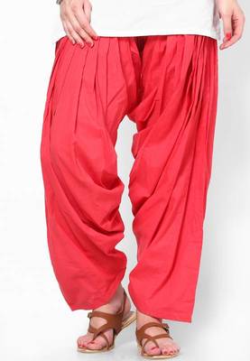 Red Solid Patiala Salwar With Dupatta - PAT7 2
