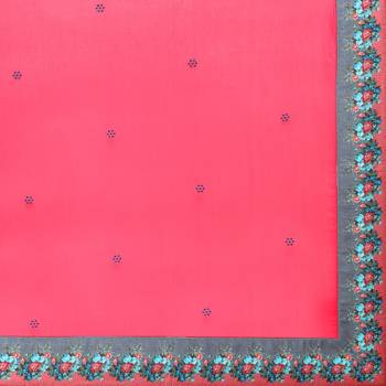 White printed silk unstitched lehenga 4
