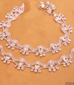 Silver Plated Zircon Studded Anklets