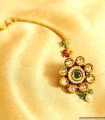 Multicolour Kundan & Meenakari Bridal Maang Tikka