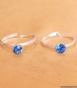 Aqua Blue Zircon Studded Adjustable Toe Ring