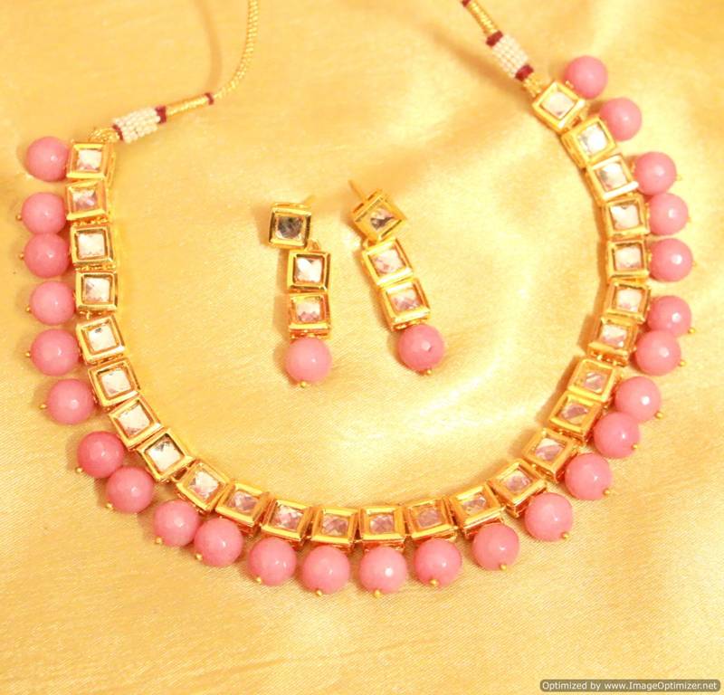kundan single line necklace