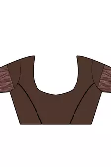 Brown Woven Georgette Saree With Blouse