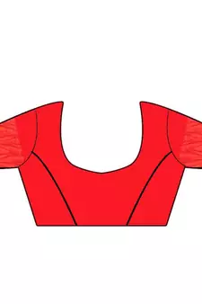 Red Woven Georgette Saree With Blouse