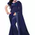 Navy Blue Woven Georgette Saree With Blouse