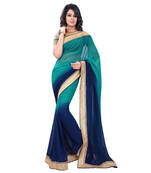 Green Embroidered Chiffon Saree With Blouse