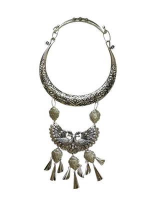 Peacock Statement Necklace In Oxidized Metal 2 1