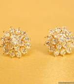 Diamond Look Flower Pattern Signity Studs