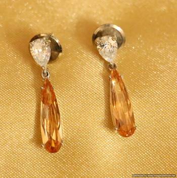 Champagne Colour Diamond Look Elegant Danglers 1