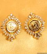 Diamond Look Coin Pattern Studs
