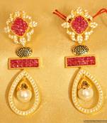 Ruby Golk Plated Diamond Look Danglers