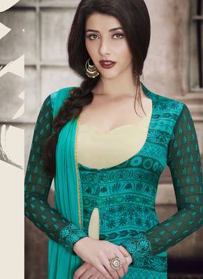 Multicolor Multi Resham Work Georgette Salwar With Dupatta 2