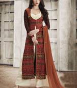 Multicolor Multi Resham Work Georgette Salwar With Dupatta
