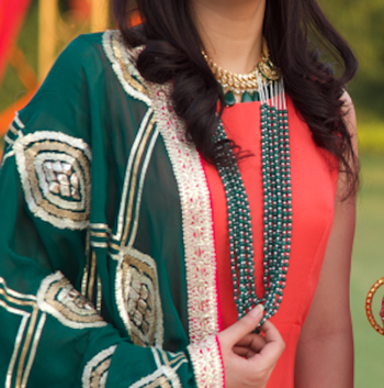 Emerald Green Multistrand Sabyasachi Necklace 1