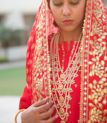 Gold Plated Kundan Panchlada Rani Haar With Earrings