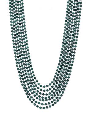 Green Semi Precious Onyx And Shell Pearl Satlada Sabyasachi Necklace 4