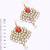 Red Kundan And Pearl Drop Earrings