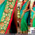 Multicolor embroidered cotton saree with blouse