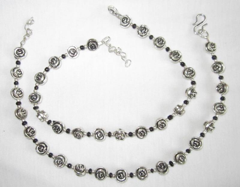black silver payal