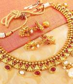 Amazing Pink  & White Kemp Necklace set