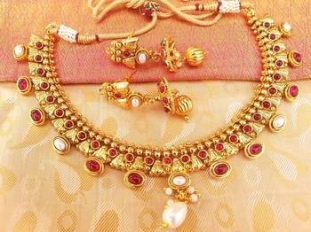 Amazing Pink  & White Kemp Necklace set 2