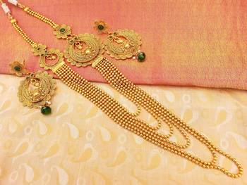 Gorgeous Green Kemp Layer Necklace Set 1