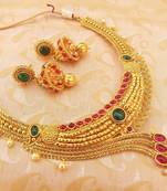 Marvellous Multicolor Kemp Necklace Set with Antique Design