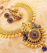 Beautiful Blue Kemp Peacock Neckchoker Set