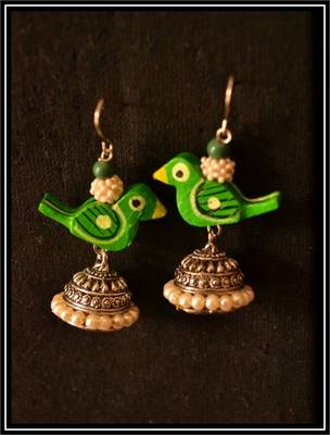 Pearl Handcrafted Semi-Precious Bead Earrings 1