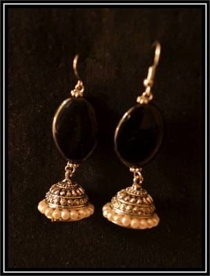 Pearl Handcrafted Semi-Precious Bead Earrings 1