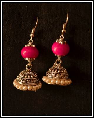 Pearl Handcrafted Semi-Precious Bead Earrings 1