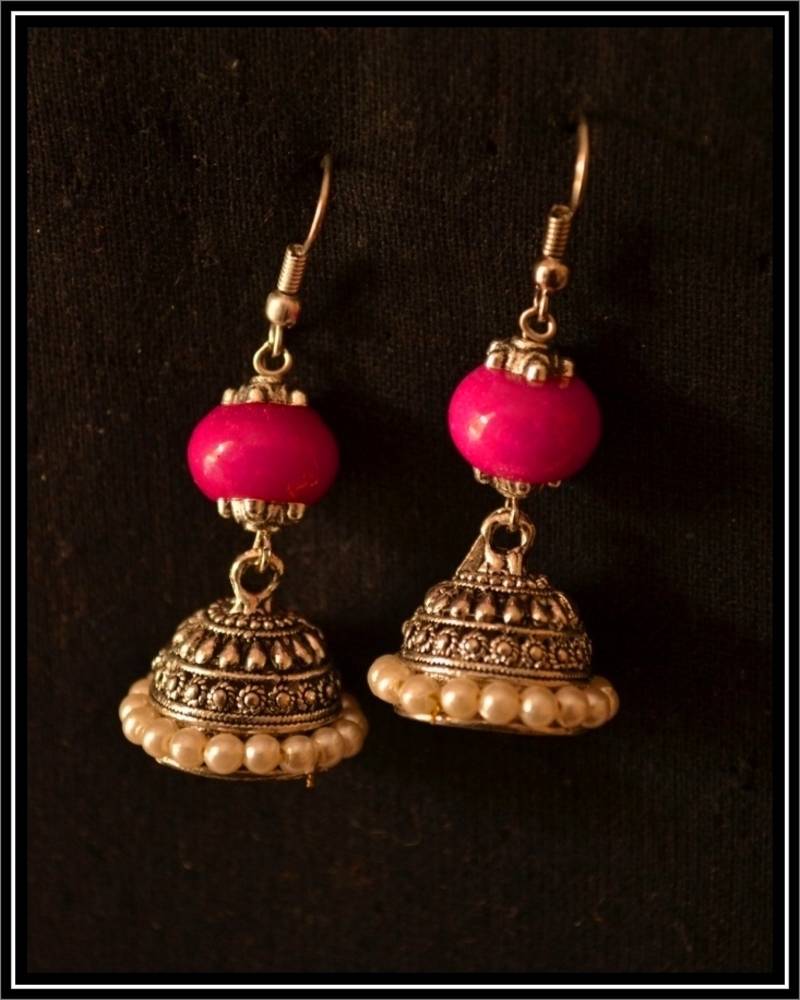 Pearl Handcrafted Semi-Precious Bead Earrings