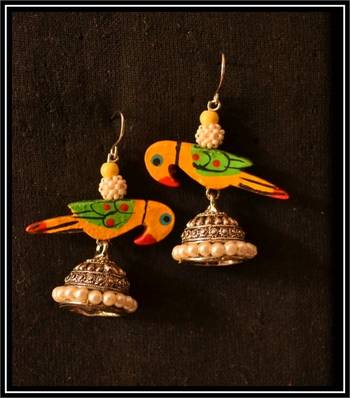 Pearl Handcrafted Semi-Precious Bead Earrings 1