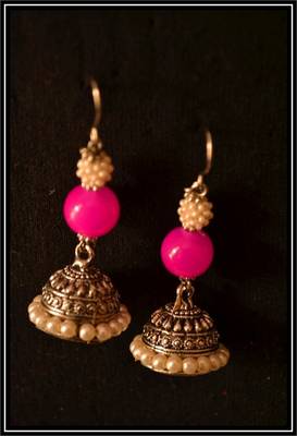 Pearl Handcrafted Semi-Precious Bead Earrings 1