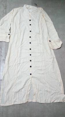 latest long khakhi color plain cotton fabric kurta 3