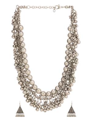Silver Balls Ghungroo Beaded Necklace 1
