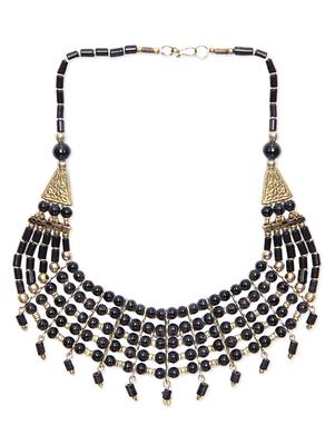 Black Pearls Beaded Handmade Necklace 1