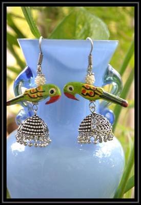 Oxidized Designer Silver Jhumka 1