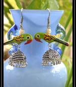 Oxidized Designer Silver Jhumka