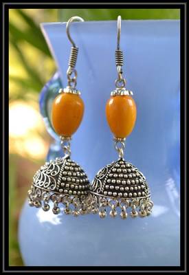 Oxidized Designer Silver Jhumka 2