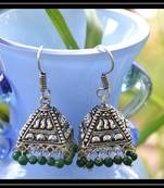 Oxidized Designer Silver Jhumka