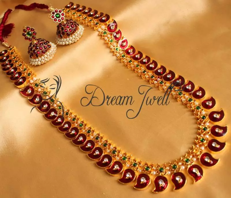 Beautiful Traditional Red Palakka Long Haar Set
