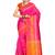 Pink woven silk saree with blouse