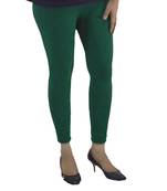 dark green cotton lycra women leggings ankle length