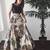 Off white printed dupion silk unstitched lehenga with dupatta