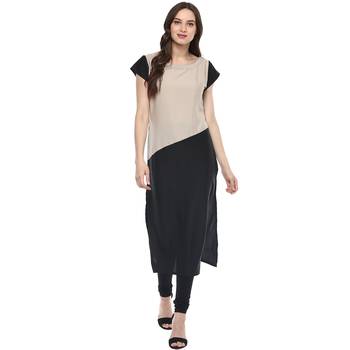 black faux_crepe crepe stitched kurti 2