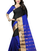 Blue Woven Art Silk Saree With Blouse