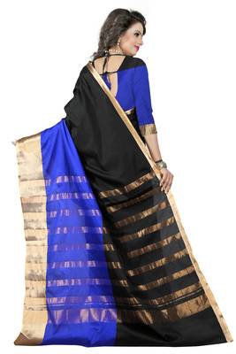 Blue Woven Art Silk Saree With Blouse 2