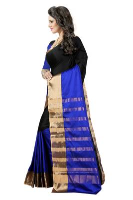 Blue Woven Art Silk Saree With Blouse 3