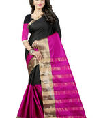 Pink Woven Art Silk Saree With Blouse